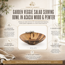 Garden Veggie Salad Serving Bowl