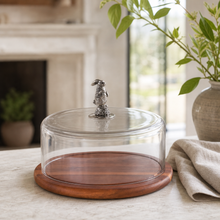 Bunny Glass Covered Cheese Wood Board