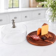 Bunny Glass Covered Cheese Wood Board