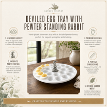 Deviled Egg Tray with Pewter Standing Rabbit
