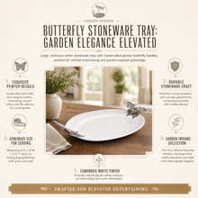 Butterfly Stoneware Tray X-Large