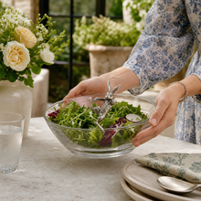 Climbing Bunny Glass Serving / Salad Bowl