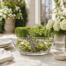Climbing Bunny Glass Serving / Salad Bowl
