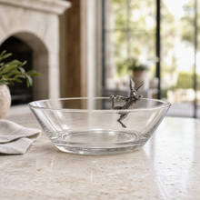Climbing Bunny Glass Serving / Salad Bowl