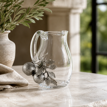 Orange Blooms Glass Pitcher