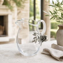 Orange Blooms Glass Pitcher