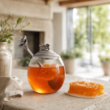 Bee Glass Honey Pot with Spoon