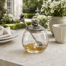 Bee Glass Honey Pot with Spoon