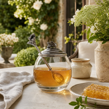 Bee Glass Honey Pot with Spoon