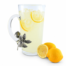 Glass Pitcher Pewter Lemon Bouquet Handle