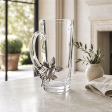 Glass Pitcher Pewter Lemon Bouquet Handle