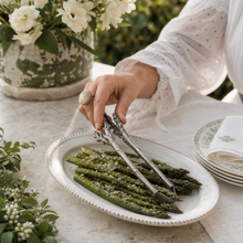 Pewter Asparagus Pattern Tongs