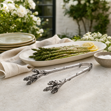 Pewter Asparagus Pattern Tongs