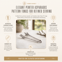 Pewter Asparagus Pattern Tongs