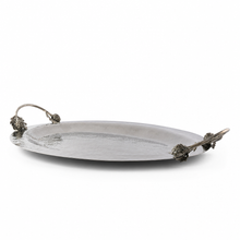 Artichoke Handle Large Steel Serving Tray