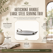 Artichoke Handle Large Steel Serving Tray