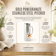 Gold Pomegranate Stainless Steel Pitcher