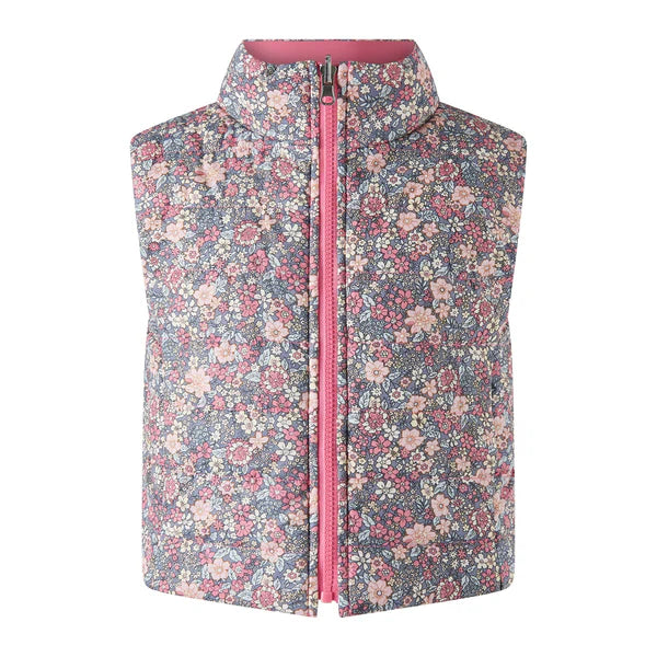 Reversible Floral Puffer Vest