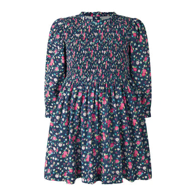 Navy Ditsy Floral Ruched Dress
