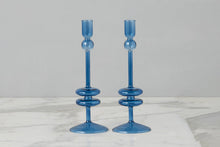 Set of 2 Glass Candlestick Collection