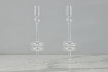 Set of 2 Glass Candlestick Collection