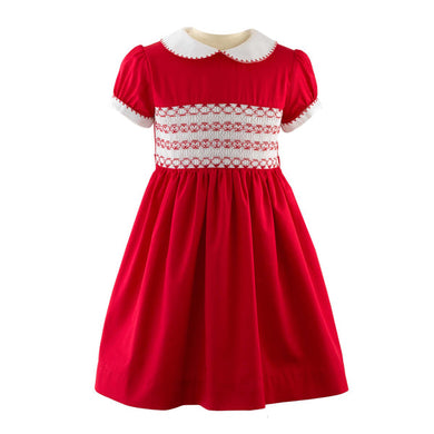 Red CLASSIC SMOCKED DRESS