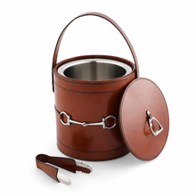 Premium Genuine Leather Bit Lidded Ice Bucket
