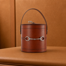 Premium Genuine Leather Bit Lidded Ice Bucket