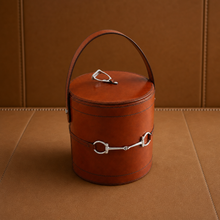 Premium Genuine Leather Bit Lidded Ice Bucket