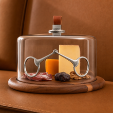 Horse Bit Glass Covered Cheese Wood Board