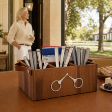 Horse Bits Leather Handles Flatware Caddy