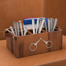 Horse Bits Leather Handles Flatware Caddy
