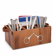 Horse Bits Leather Handles Flatware Caddy
