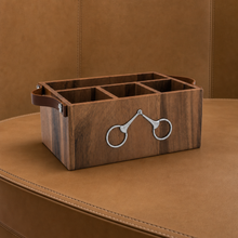 Horse Bits Leather Handles Flatware Caddy