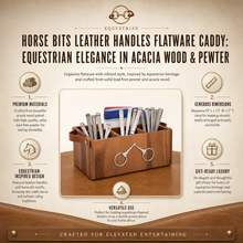 Horse Bits Leather Handles Flatware Caddy