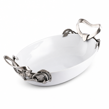Horseshoe & Bit Stoneware Dish