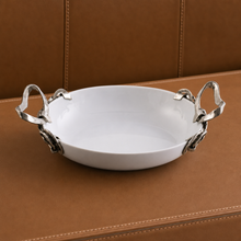 Horseshoe & Bit Stoneware Dish
