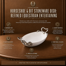 Horseshoe & Bit Stoneware Dish