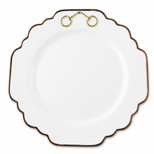 Gold Bit Bone China Scallop Dinner Plate Gold Rim