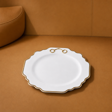 Gold Bit Bone China Scallop Salad Plate Gold Rim