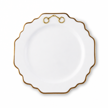 Gold Bit Bone China Scallop Salad Plate Gold Rim