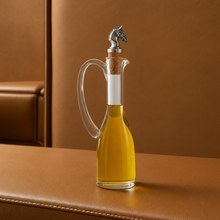 Cruet Bottle with Horse Head Cork Stopper