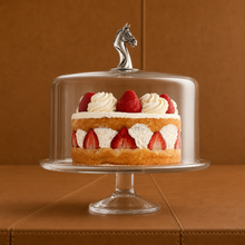 Horse Glass Covered Cake / Dessert Stand