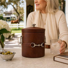 Equestrian Horse Bit Vegan Leather Ice Bucket