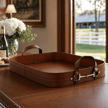 Premium Genuine Leather Bit Serving Tray – Perfect for Entertaining