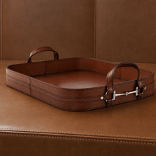 Premium Genuine Leather Bit Serving Tray – Perfect for Entertaining