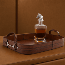 Premium Genuine Leather Bit Serving Tray – Perfect for Entertaining