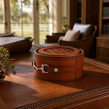 Premium Genuine Leather Coaster Set Bit - Set of 6
