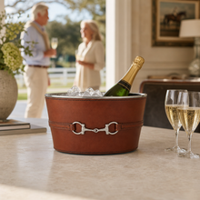 Premium Genuine Leather Bit Ice Tub – Sophisticated Beverage Cooler