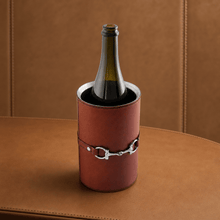 Premium Genuine Leather Bit Wine Bottle Chiller  - Stainless Lined